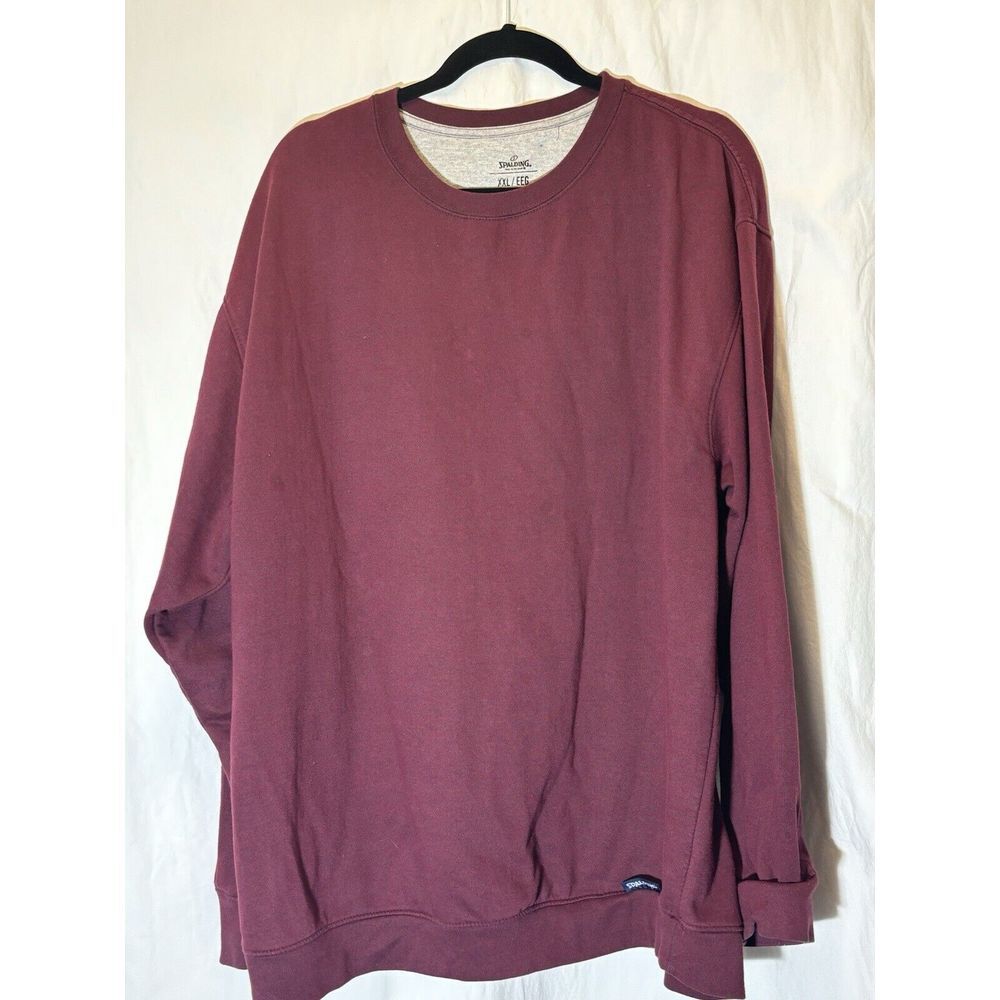 Vintage Spalding Crewneck Sweatshirt Mens XXL Burgundy‎ Pullover Athletic J10